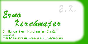 erno kirchmajer business card